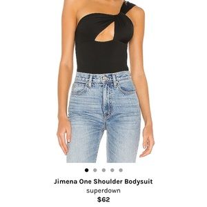 superdown Black One-Shoulder Bodysuit